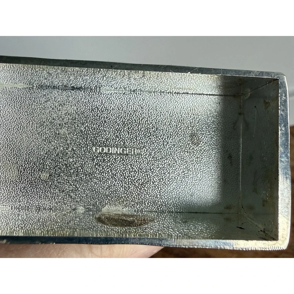 GODINGER Silver Plated VTG PURSE BAG TRINKET BOX 2IN X 3IN